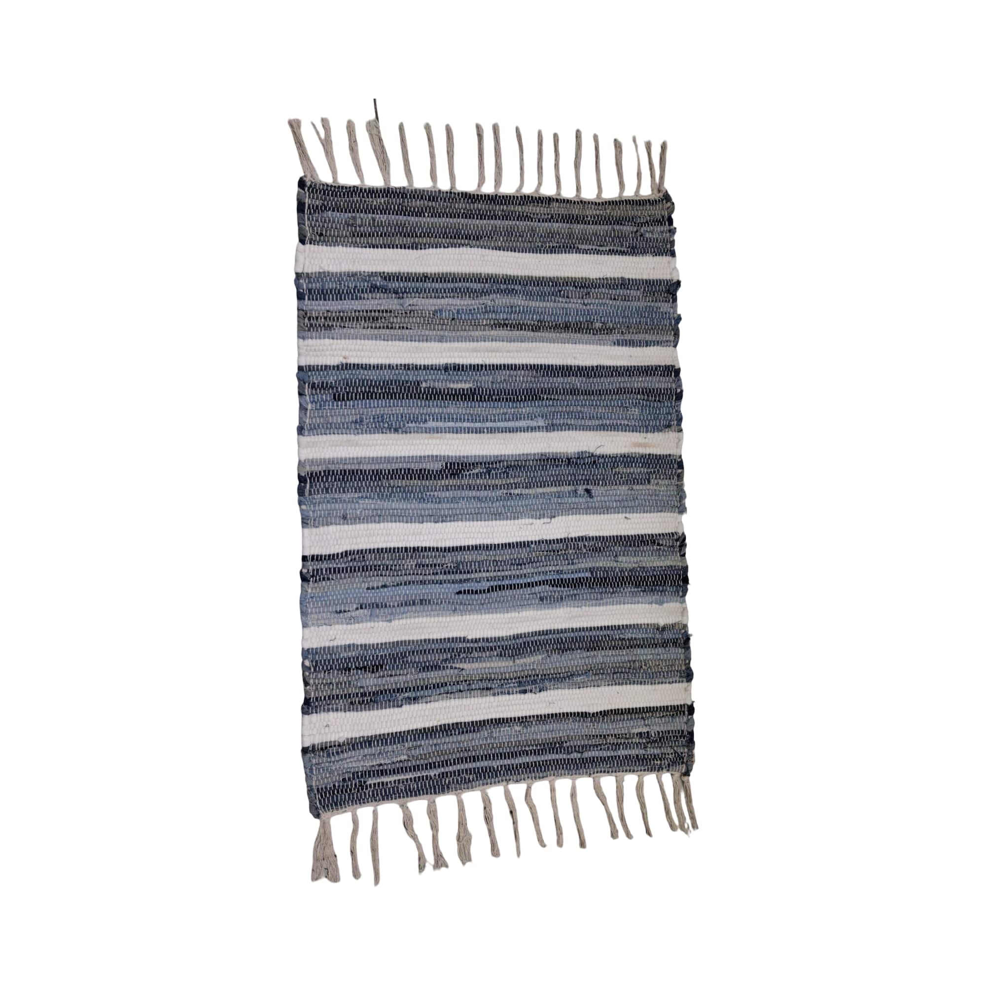 Blue & White Striped Chindi Rug by Ashland